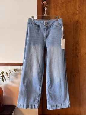 Odyn High Rise Wide Leg Jeans Light Wash Stretch Denim NWT Women’s 2/25